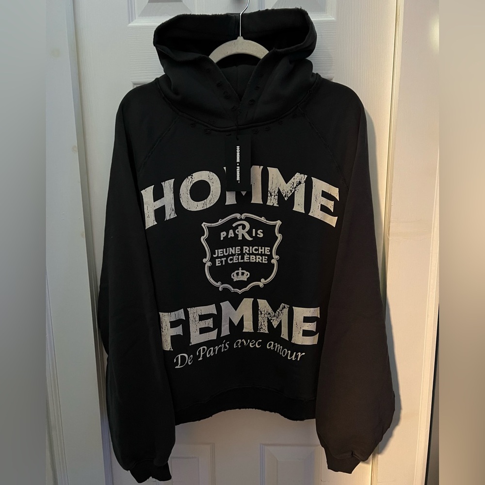 NWT: Homme Femme Distressed Hoodie - Picture 2 of 9